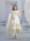 TTT Pure Premium Cotton With Handwork Touchup Full Anarkali Flair Kurti Bottom With Dupatta Exporters In India